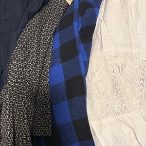 Blue and Black Plaid Shirt